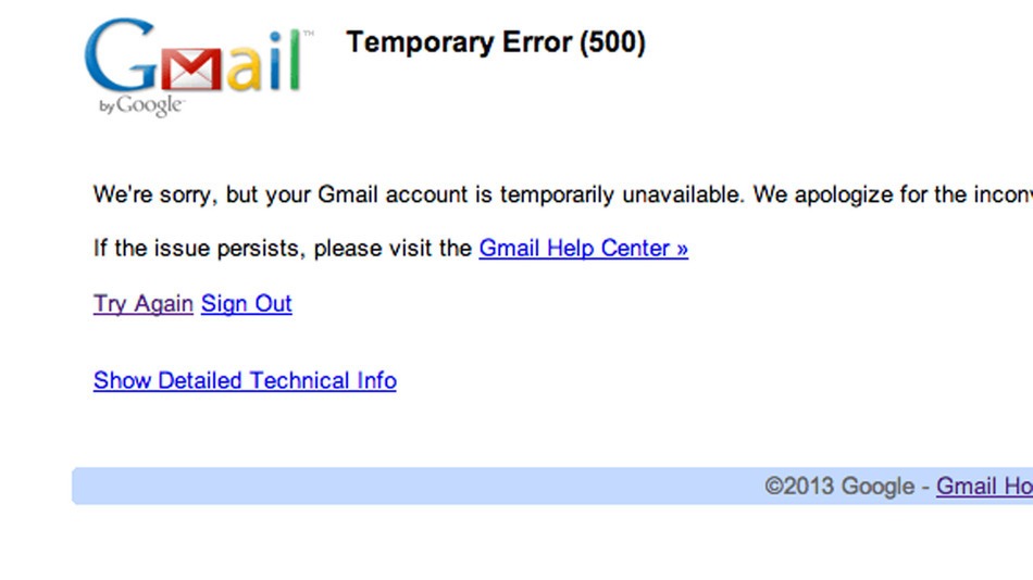Gmail outage